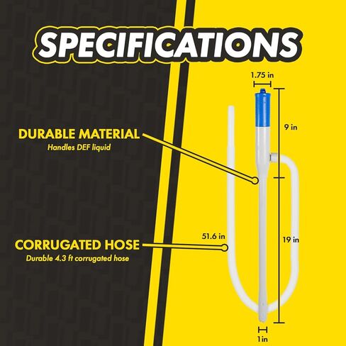 DEF Narrow Outlet Dedicated Battery-Powered Pump (3.2 GPM), Narrow Outlet for DEF Containers, Manual Nozzle, AA Battery Operated Pump with 51" Discharge Hose by KONA TOOLS in Kuwait