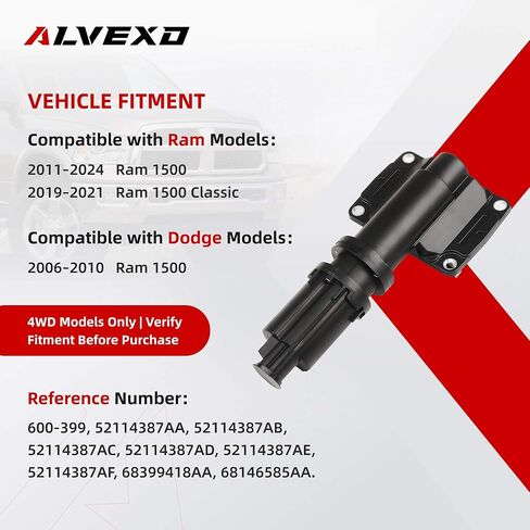 مشغل القفل التفاضلي الأمامي 600-399 4WD متوافق مع دودج رام 1500 2008-2021 4x4، مجموعة قطع المحور الأمامي، يستبدل أرقام الأجزاء 52114387AA 52114387AB 68399418AA 52114387AF in Kuwait