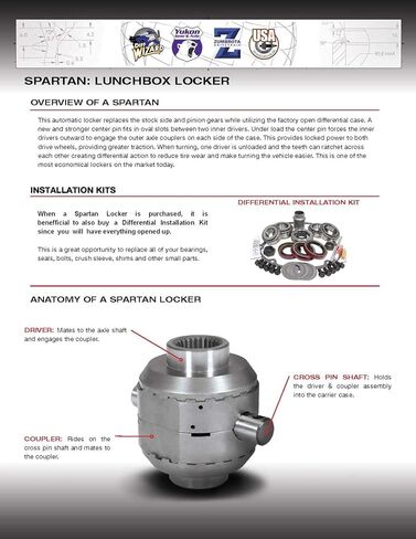 USA Standard Gear Spartan Locker for Toyota 9.5" Land Cruiser, 30 Spline, with HD Cross pin Shaft in Kuwait