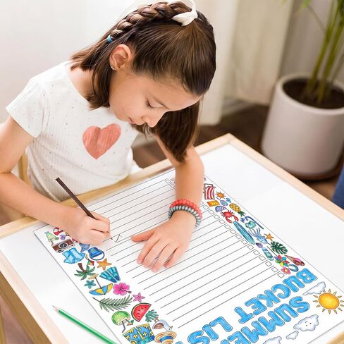 Fullhawl 48 Pcs My Summer Bucket List Coloring Poster End of School Year Gift Color Your Own Summer Bucket List Activity Poster DIY Crafts for Camp Party Supplies Home Fun Art Activities in Kuwait