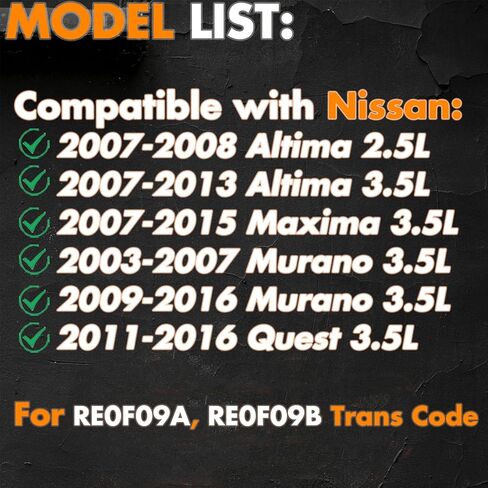 RE0F09A، RE0F09B وعاء فلتر ناقل الحركة CVT مع حشية 31726-1XA01 متوافق مع Nissan 07-13 Altima، 03-07/09-16 Murano، 07-15 Maxima، 11-16 Quest in Saudi Arabia
