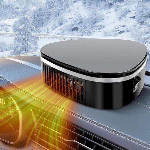 Portable Car Heater & Defroster, 12V Windshield Defogger Defroster with Suction Cup, Dual Heating & Cooling Modes and Support 360° Rotatable Design for Cars Windshield Outdoor Construction in Kuwait