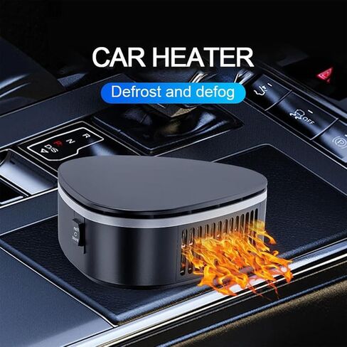 Portable Car Heater & Defroster, 12V Windshield Defogger Defroster with Suction Cup, Dual Heating & Cooling Modes and Support 360° Rotatable Design for Cars Windshield Outdoor Construction in Kuwait