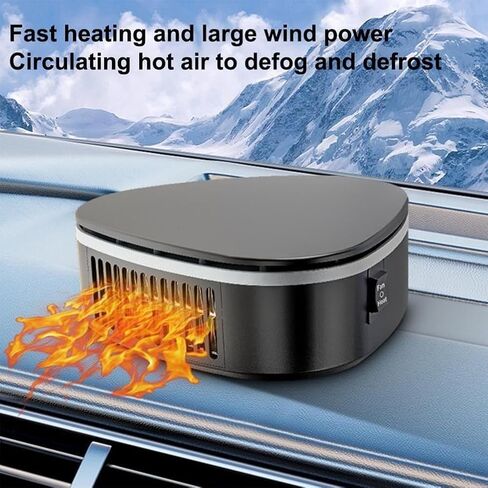 Portable Car Heater & Defroster, 12V Windshield Defogger Defroster with Suction Cup, Dual Heating & Cooling Modes and Support 360° Rotatable Design for Cars Windshield Outdoor Construction in Kuwait