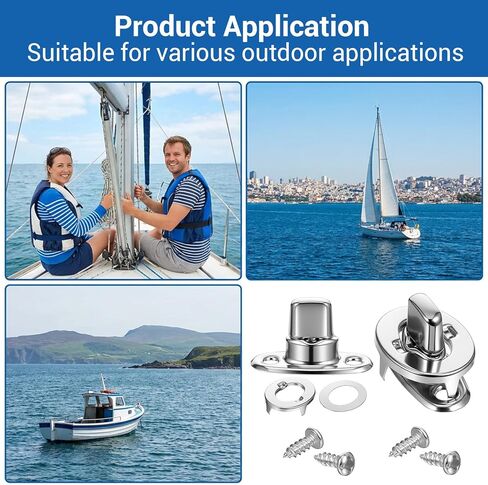 Ckhoid 35 Set Marine Grade Twist Lock Fasteners Rustproof Turn Button Eyelet, Stud & Mounting Screws, Zinc Alloy Caravans Quarter Turn Buttons for Boats, RVs & Caravans in Kuwait