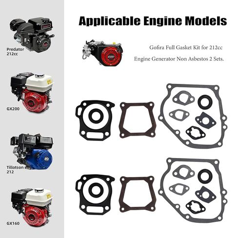 Predator 212 CC Engine Gasket Kit with Oil Seals, 2 Pack, Compatible with Coleman CT200u Honda GX160 GX200 Predator 212 Performance Parts in Kuwait