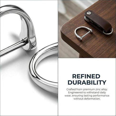 D Shape Key Ring with Screw Shackle for Car Key Leather Craft Purse Keychain Ring Horseshoe Shape 3 Pairs 3 Colors Black Silver Gold in Kuwait