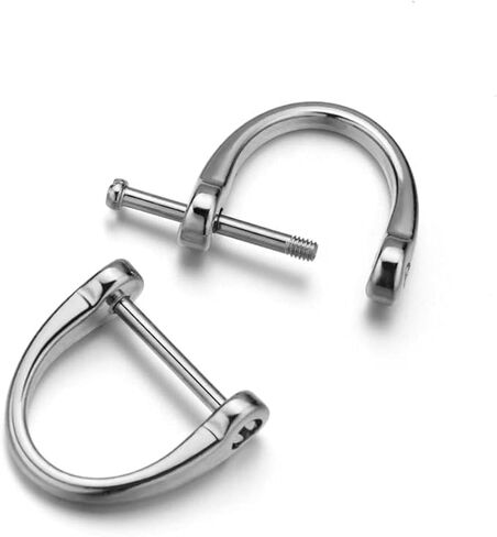 D Shape Key Ring with Screw Shackle for Car Key Leather Craft Purse Keychain Ring Horseshoe Shape 3 Pairs 3 Colors Black Silver Gold in Kuwait