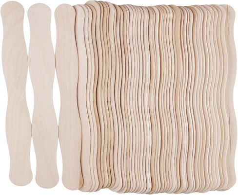 300 PCS 8 Inch Wood Popsicle Sticks Craft Stick, Fan Handles Wavy Sticks for DIY Craft, Wedding in Kuwait