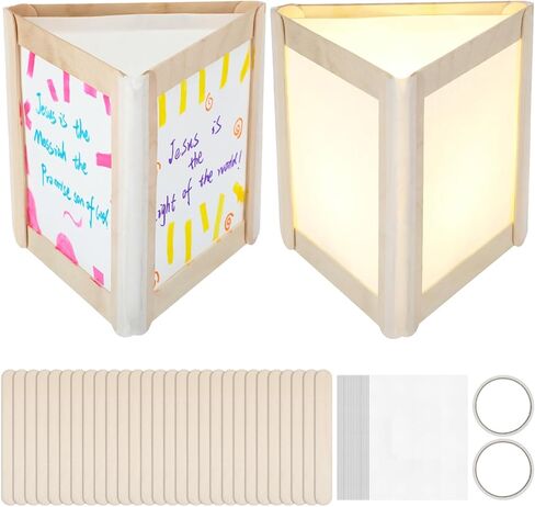 Qunclay 377 Pcs Vbs Craft Stick Lantern Craft Kits 2026 with 300 Wooden Stick 75 Parchment and 2 Double Sides Adhesive Tape Crafts and Arts Kit for Holiday Church Activities (Pack of 24) in Kuwait