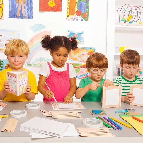 Qunclay 377 Pcs Vbs Craft Stick Lantern Craft Kits 2026 with 300 Wooden Stick 75 Parchment and 2 Double Sides Adhesive Tape Crafts and Arts Kit for Holiday Church Activities (Pack of 24) in Kuwait