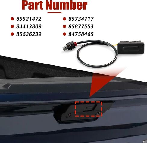مفتاح تحرير الباب الخلفي لغطاء صندوق السيارة لـ 2019-2025 Chevy Silverado 1500 2500 3500 HD لـ GMC Sierra 1500 2500 3500 HD Hummer EV Pickup Yukon XL لكاديلاك إسكاليد #85521472 85734717 in Kuwait