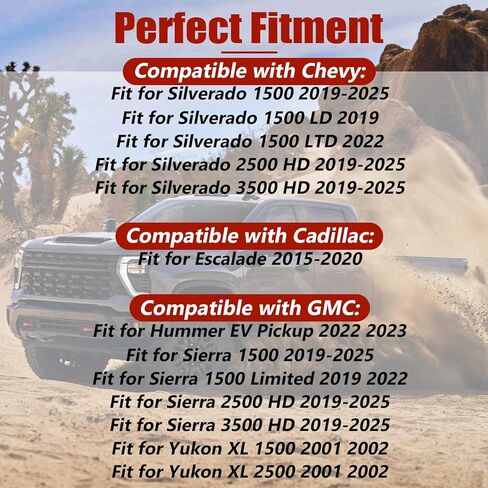 مفتاح تحرير الباب الخلفي لغطاء صندوق السيارة لـ 2019-2025 Chevy Silverado 1500 2500 3500 HD لـ GMC Sierra 1500 2500 3500 HD Hummer EV Pickup Yukon XL لكاديلاك إسكاليد #85521472 85734717 in Kuwait
