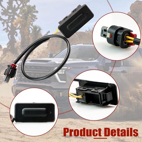 مفتاح تحرير الباب الخلفي لغطاء صندوق السيارة لـ 2019-2025 Chevy Silverado 1500 2500 3500 HD لـ GMC Sierra 1500 2500 3500 HD Hummer EV Pickup Yukon XL لكاديلاك إسكاليد #85521472 85734717 in Kuwait