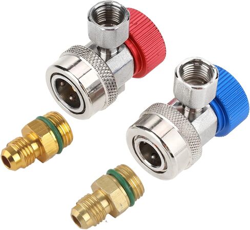 Garosa R134A AC Quick Coupler Set, Brass High Low Coupler Adapter, Safe Sleeve Design for Automotive Air Conditioning Systems in Kuwait