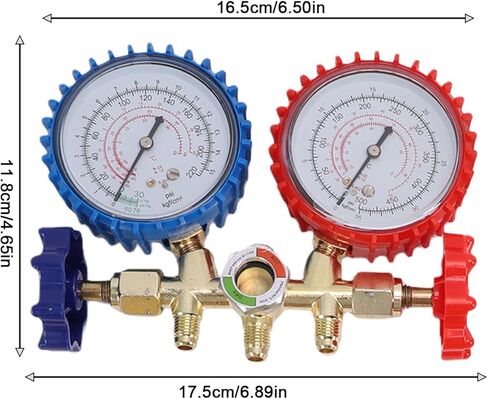 POCREATION AC Manifold Gauge Set, for R134a R22 R12 R502 Refrigerant Diagnostic Kit Dual Gauge Automotive and Home AC Diagnostic Tool in Kuwait