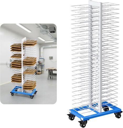 50-Tier Paint Drying Rack with 4 Locking Casters, Heavy-Duty Movable Cabinet Door Spray Painting & Drying System, Spider Paint Line Stack Rack for Cabinet Doors, Panels & Artwork in Kuwait