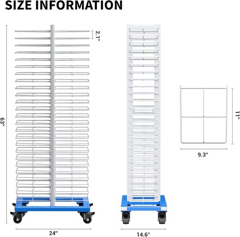 50-Tier Paint Drying Rack with 4 Locking Casters, Heavy-Duty Movable Cabinet Door Spray Painting & Drying System, Spider Paint Line Stack Rack for Cabinet Doors, Panels & Artwork in Kuwait