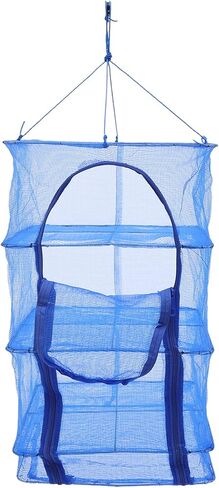 YIYIBYUS 4-Layer Drying Net Holder, Folding Fish Drying Net Mesh Hanging Food Drying Rack with Zipper in Kuwait