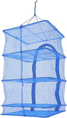 YIYIBYUS 4-Layer Drying Net Holder, Folding Fish Drying Net Mesh Hanging Food Drying Rack with Zipper in Kuwait