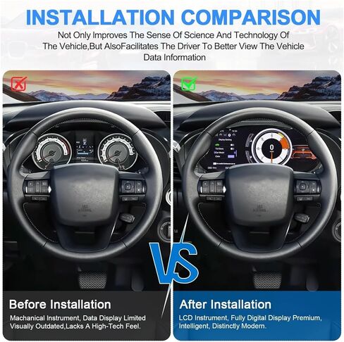 Compatible with Toyota Hilux/Fortuner 2015-2020 Car Upgrade Dashboard Digital Cluster System Auto Speedometer Instrument in Kuwait