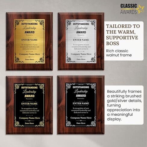 Custom Plaque for Outstanding Leaders - Personalized Leadership Gifts for Boss, Managers, Executives, Mentors - Leadership Award Plaque for Men and Women (Leadership 5, 6" x 8") in Kuwait