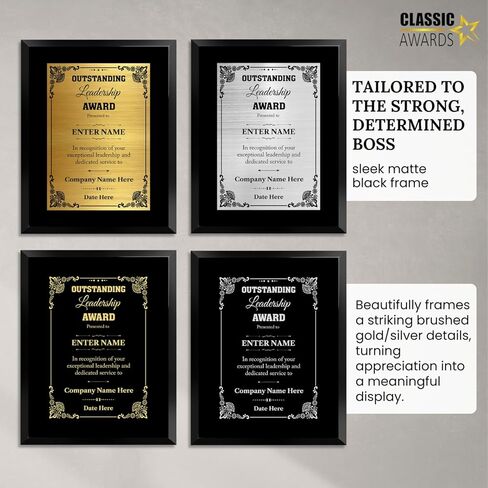 Custom Plaque for Outstanding Leaders - Personalized Leadership Gifts for Boss, Managers, Executives, Mentors - Leadership Award Plaque for Men and Women (Leadership 5, 6" x 8") in Kuwait