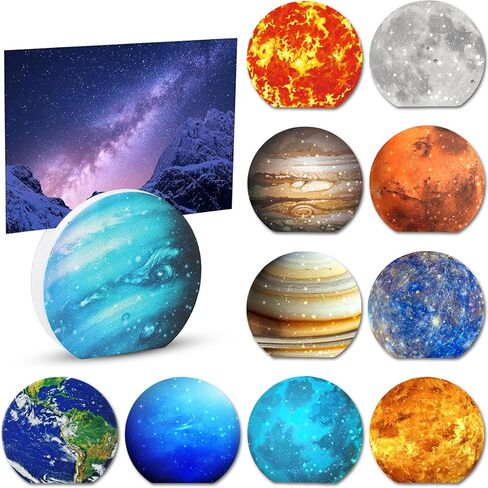 Marspark 11 Pcs Planet Memo Clips Space Party Favors Wooden Photo Table Number Card Holders Solar System Table Centerpiece Name Note Stand Clips Planet Decorations for Galaxy Birthday Party in Kuwait