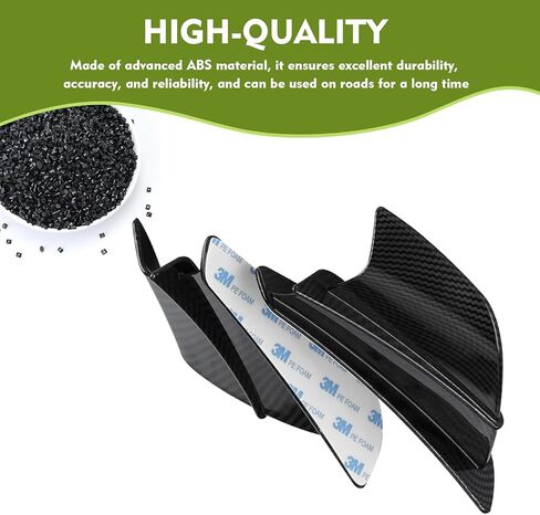 2 PCS Motorcycle Fairing Wings, Waterproof ABS Motorcycle Spoiler, Self-adhesive Aerodynamic Wing, Universal Motorcycles Winglet Modification Parts for Motorbikes Scooters (Carbon Fiber) in Kuwait