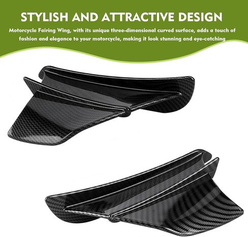 2 PCS Motorcycle Fairing Wings, Waterproof ABS Motorcycle Spoiler, Self-adhesive Aerodynamic Wing, Universal Motorcycles Winglet Modification Parts for Motorbikes Scooters (Carbon Fiber) in Kuwait