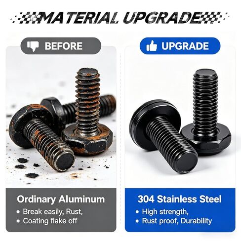 195PCS Motorcycle Fairing Bolt Kits, 304 Stainless Steel M5 M6 Motorcycle Windscreen Screws Black Fasteners Fairing Bolts Nut Clips Kit for Kawasaki Suzuki GSXR Honda Ducati Yamaha BMW (195) in Kuwait