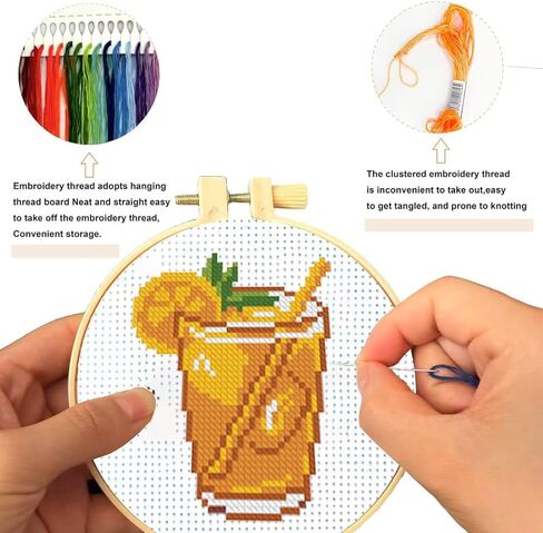 Zhenqing Western Food 12 Elements Printed Cross Stitch Kit - 11CT 36x52cm with Threads, Needle & Pattern, No Hoop Needed for Beginners (70290) in Kuwait