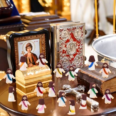 Siwarm 220 Pcs Little Jesus Figures, Jesus Loves You Figures, Mini Jesus Figurines in Bulk, Baby Jesus Figure Mini, Gifts for Sunday School Religious Party Favors (10 Colors) in Kuwait