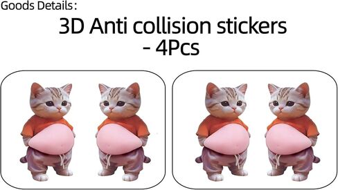 Door stoppers for wall- Cats(4 PCS) - Door knob wall Protector with Strong Back Adhesive - Quiet and Shock Absorbent Silicone Wall Protectors from Door Knobs - Silicone Material, Soft to the Touch in Kuwait