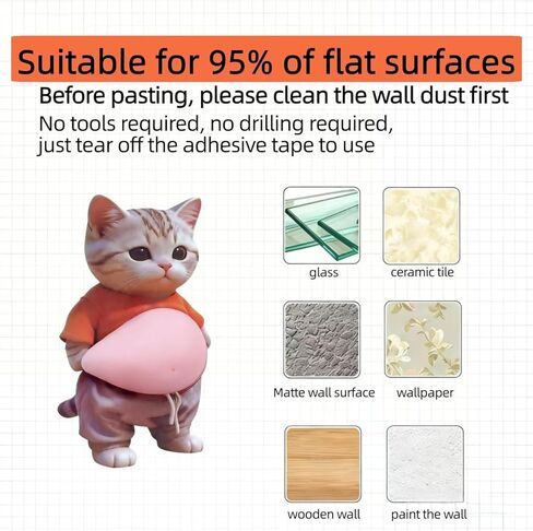 Door stoppers for wall- Cats(4 PCS) - Door knob wall Protector with Strong Back Adhesive - Quiet and Shock Absorbent Silicone Wall Protectors from Door Knobs - Silicone Material, Soft to the Touch in Kuwait