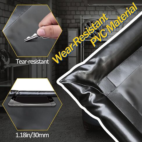 (7'9"× 18") سجادات جراج للأرضيات، حواف مرتفعة من PVC مقاس 1.2 بوصة للسيارات وسيارات الدفع الرباعي والشاحنات للجراجات السكنية ومواقف السيارات والمستودعات ومحلات الإصلاح، تتضمن قفازات ومكشطة وأشرطة فيلكرو in Kuwait
