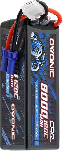 OVONIC 4S Lipo Battery 14.8V 8000mAh 120C with EC5 Connector for RC Car Truck Vehicles Boat Drone Airplane Quadcopter Helicopter FPV Racing Hobby Models Pro Truck Boat Jet Basher in Kuwait