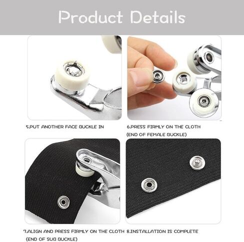 100 Sets Metal Snap Buttons Kit, Copper Sewing Snaps with Anti-Slip Press Pliers, 9.5mm 10 Colors for DIY Crafts Clothes Hats Fabric in Kuwait