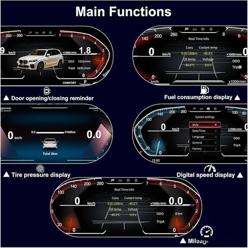 Cluster Digital Board Compatible With BMW 5/6/7 Series X3/X4/X5/X6 F01 F07 F10 F15 F16 F18 F25 F26 Odometer, Speedometer in Kuwait