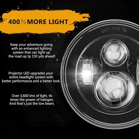 SUNPIE 7 inch Head light Black Compatible with H_arley Street Glide/Tri/Electra Glide, Compatible with Road King Softail Deluxe Heritage with Mount Bracket in Kuwait