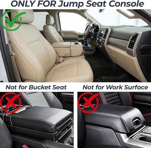 صينية مسند رأس مقعد القفز مع شاحن لاسلكي 15 وات لـ 2011-2026 Ford F150 F250 F350 F450 F550 F650 - منظم وحدة التحكم المركزية، 2 حامل أكواب قابلين للفصل، سجادات مضادة للانزلاق in Kuwait