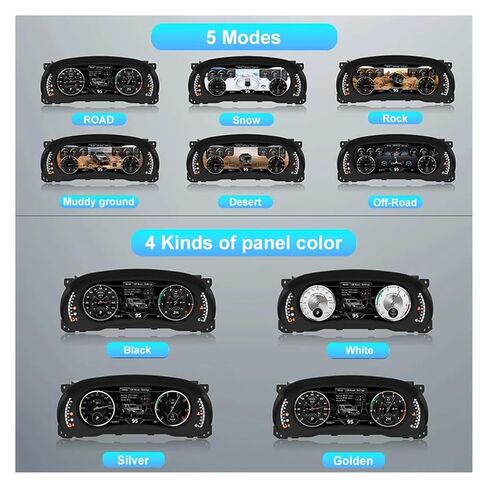Digital Instrument Cluster Speedometer Dashboard Compatible with Jeep Wrangler JK 2011-2017 - 12.3'' HD Anti-Glare Screen, Easy Installation in Kuwait