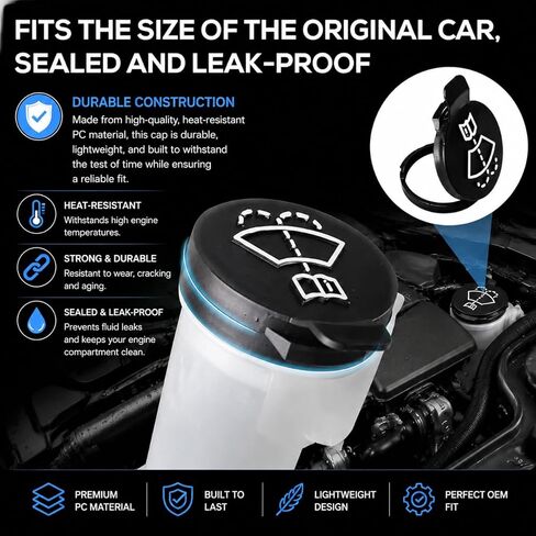 Windshield Wiper Fluid Cap Replacement for GMC Chevrolet Cadillac Buick Camaro Silverado Cruze, Washer Reservoir Cap OEM 12767700 13227300 1450270, 4 Pack in Kuwait