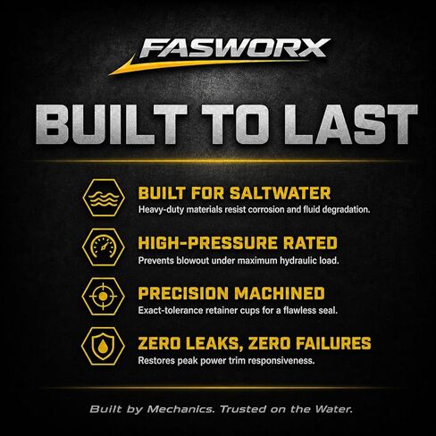FASWORX 3889431 Power Trim Line Service Seal Kit | Replaces Volvo Penta SX-A, DPS-A, DPS-B, TSK-A Transom Shields & Sterndrives | 16-Piece Hydraulic O-Ring & Retainer Cup Set in Kuwait