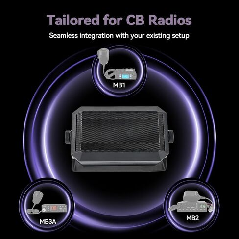 Retevis CB Radio Speaker, Rectangular External Communications Speaker, 3.5mm Jack Plug, Compatible with Retevis MB1 MB2 CB Radio (1Pack) in Kuwait