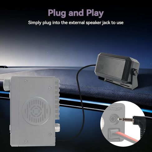 Retevis CB Radio Speaker, Rectangular External Communications Speaker, 3.5mm Jack Plug, Compatible with Retevis MB1 MB2 CB Radio (1Pack) in Kuwait
