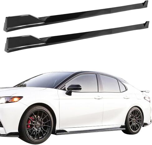 تنانير جانبية متوافقة مع 2018-2024 Toyota Camry SE XSE، أسود لامع TRD نمط PP بولي بروبيلين ملحق جانبي للوحة الروك، 4 قطع in Kuwait