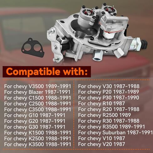 17087101 Throttle Body Compatible with Chevy for GMC 350 5.7L Truck Silverado Tahoe Suburban 1987-1990 TBI220 17087020 in Kuwait