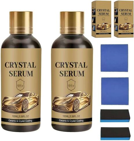 2PCS PTZ Crystal Serum Advanced Graphene Ceramic Coating for Cars, 9H Hardness, Super Hydrophobic Anti-Scratch UV Protection for Vehicle Exterior (1pc*100ML) in Kuwait