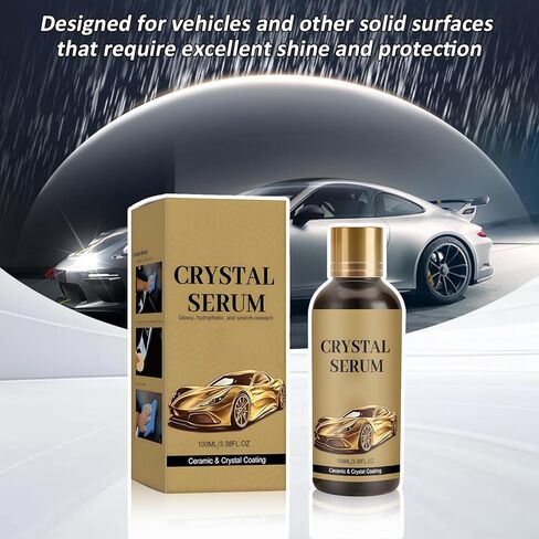 2PCS PTZ Crystal Serum Advanced Graphene Ceramic Coating for Cars, 9H Hardness, Super Hydrophobic Anti-Scratch UV Protection for Vehicle Exterior (1pc*100ML) in Kuwait